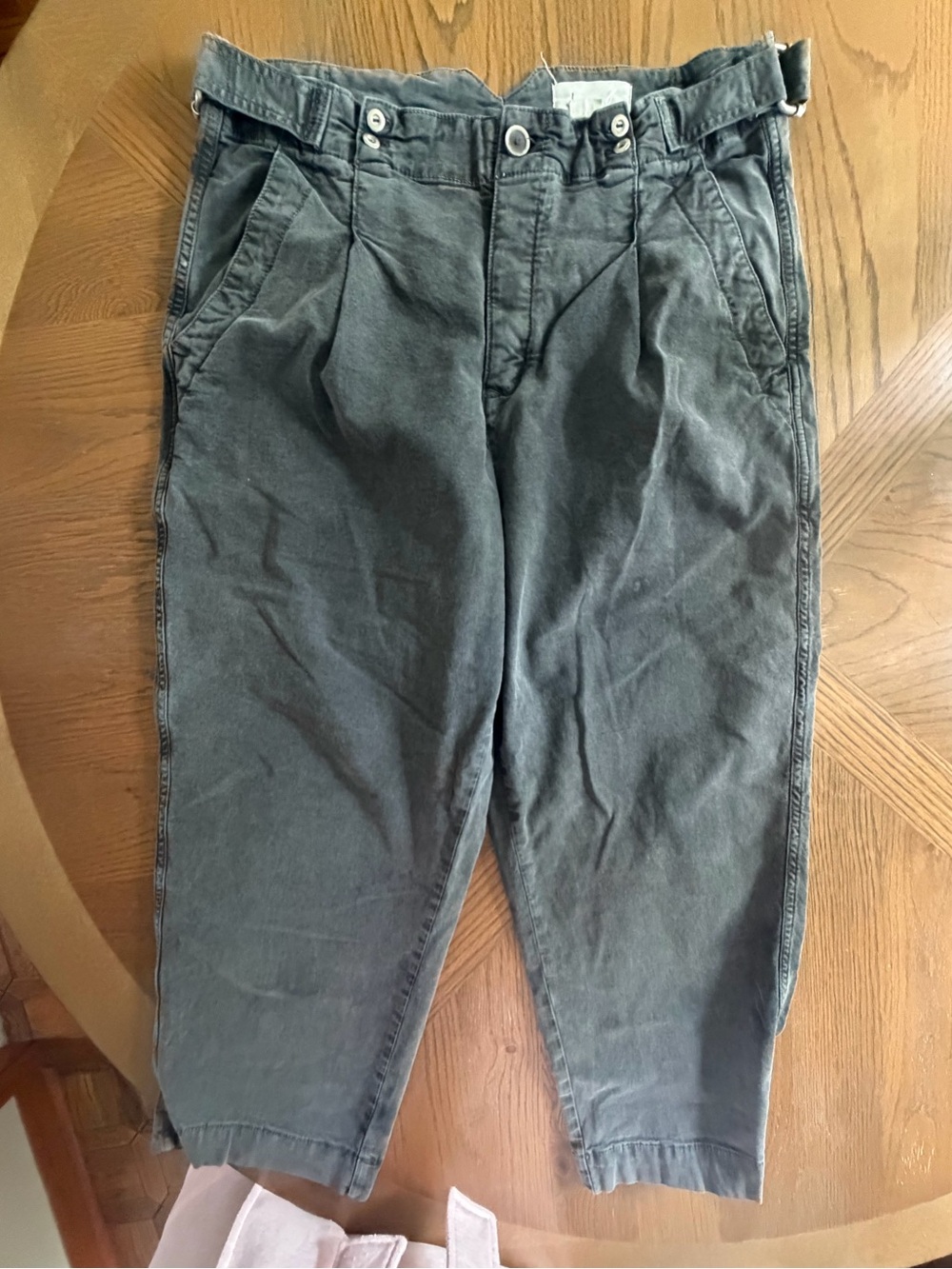 Anthropologie Grey Wash Pleated Chino Pants